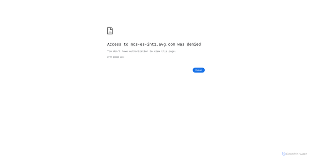 Security scan screenshot of https://ncs-es-int1.avg.com