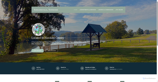 Security scan screenshot of https://www.surgoinsvilletn.gov/