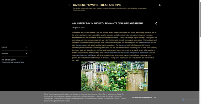 Security scan screenshot of https://gardeners-word.blogspot.com/2014/08/a-blustery-day-in-august-remnants-of.html