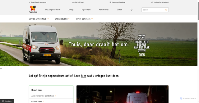 Security scan screenshot of https://www.feenstra.com