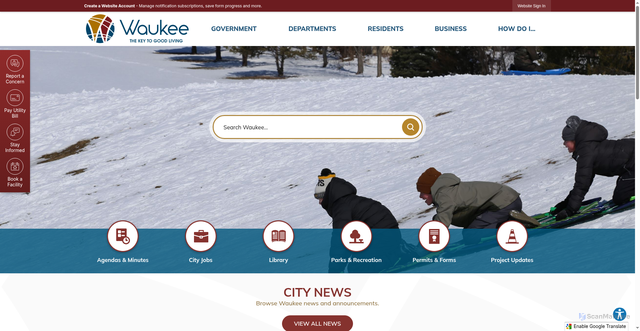 Security scan screenshot of https://waukee.gov/