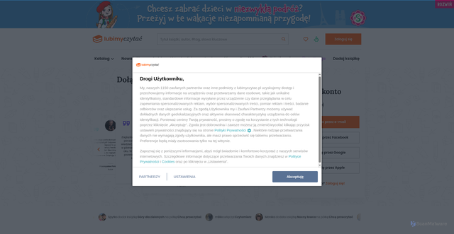Security scan screenshot of https://lubimyczytac.pl