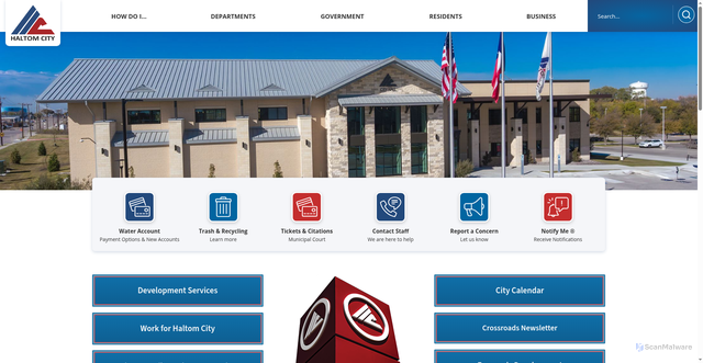 Security scan screenshot of https://www.haltomcitytx.com/