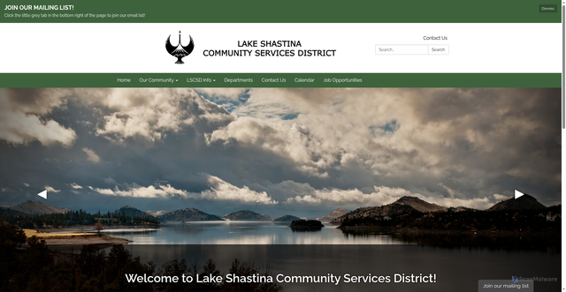 Security scan screenshot of https://www.lakeshastinacsd.gov/