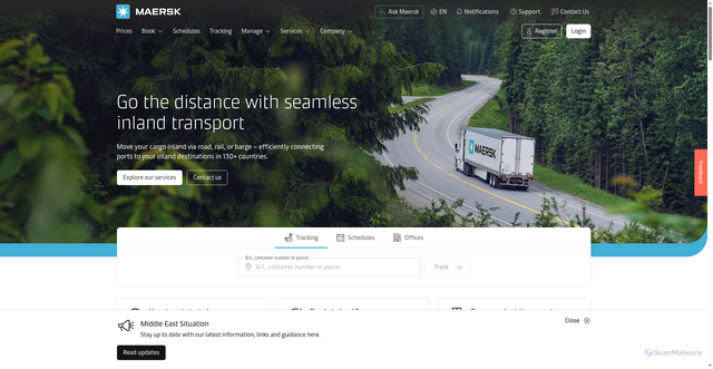 Security scan screenshot of https://maersk.com