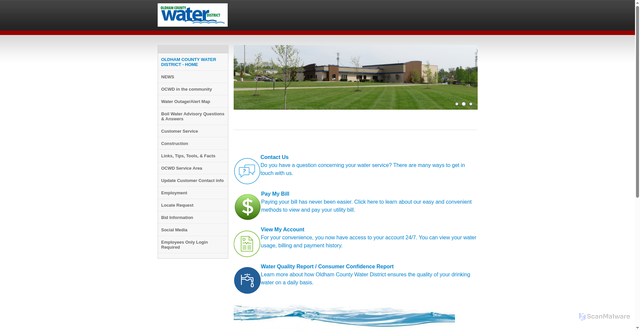 Security scan screenshot of https://www.oldhamcountywaterky.gov/
