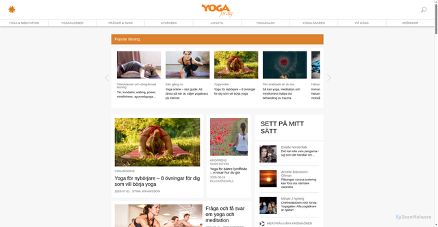 Security scan screenshot of https://yogafordig.nu