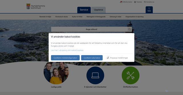 Security scan screenshot of http://www.nynashamn.se
