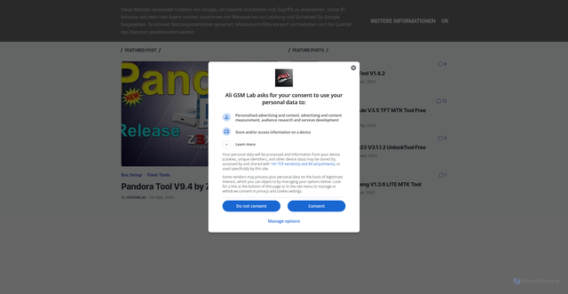 Security scan screenshot of https://www.aligsmlab.com/