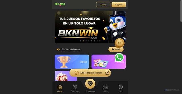 Security scan screenshot of https://hilotto.me/