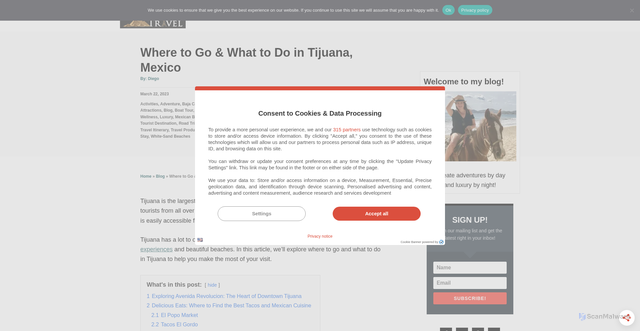 Security scan screenshot of https://www.pointsandtravel.com/where-to-go-what-to-do-in-tijuana-mexico/