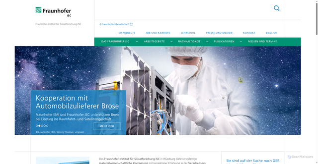 Security scan screenshot of https://www.isc.fraunhofer.de/
