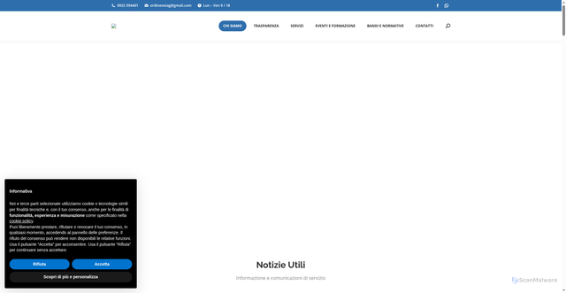 Security scan screenshot of https://www.ordineveterinariagrigento.it/