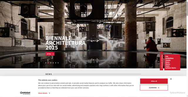 Security scan screenshot of https://www.labiennale.org/it