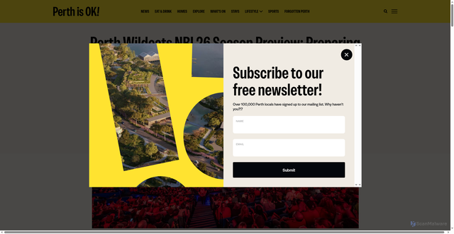 Security scan screenshot of https://perthisok.com/sports/perth-wildcats-nbl26-season-preview-cotton-lual-acuil-wagstaff-doolittle-rillie/