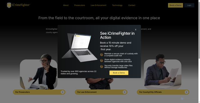 Security scan screenshot of https://icrimefighter.com