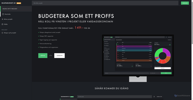 Security scan screenshot of https://skapabudget.se