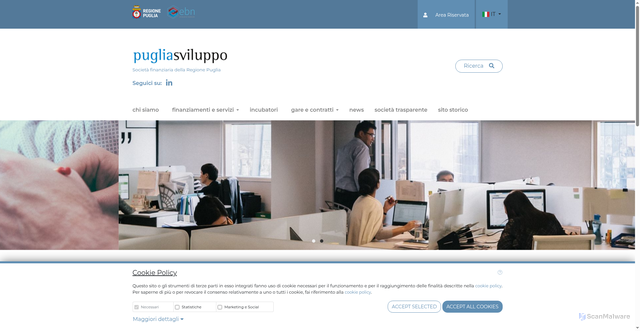 Security scan screenshot of https://pugliasviluppo.eu/it