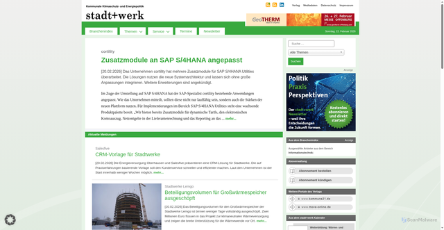 Security scan screenshot of https://www.stadt-und-werk.de