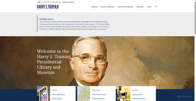 Security scan screenshot of https://www.trumanlibrary.gov/