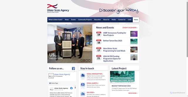 Security scan screenshot of https://www.ulsterscotsagency.com/
