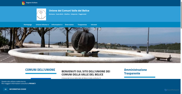 Security scan screenshot of https://www.unionebelice.it