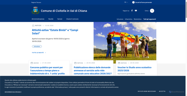 Security scan screenshot of https://www.civichiana.it