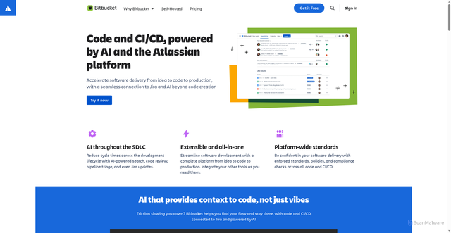 Security scan screenshot of https://bitbucket.org/