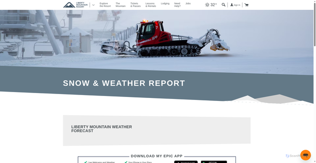 Security scan screenshot of https://www.libertymountainresort.com/the-mountain/mountain-conditions/snow-and-weather-report.aspx