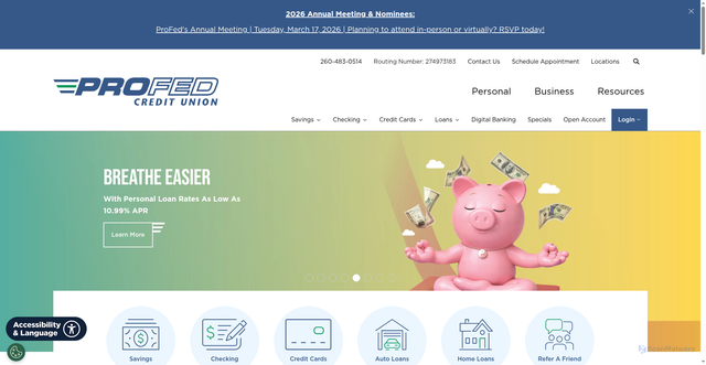 Security scan screenshot of https://profedcu.org