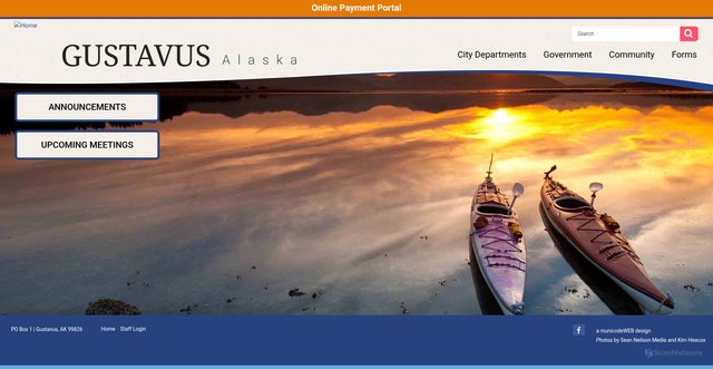 Security scan screenshot of https://gustavus-ak.gov/