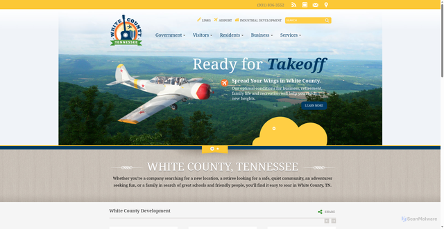 Security scan screenshot of https://whitecountytn.gov/