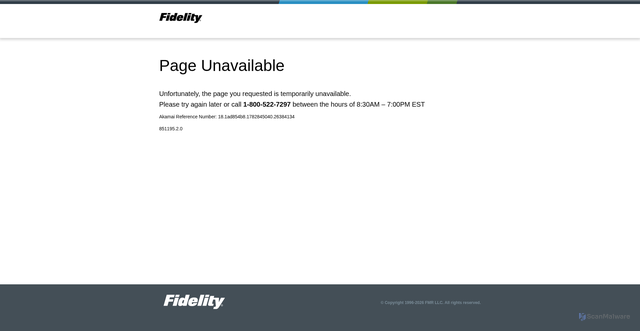 Security scan screenshot of https://institutional.fidelity.com
