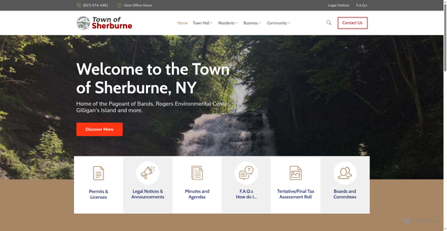 Security scan screenshot of https://townofsherburne.gov/