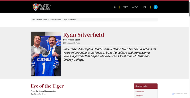 Security scan screenshot of https://www.hsc.edu/alumni-story-index/ryan-silverfield-03