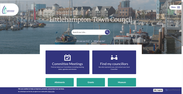 Security scan screenshot of http://www.littlehampton-tc.gov.uk