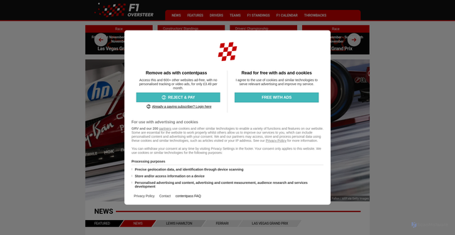 Security scan screenshot of https://www.f1oversteer.com/news/bernie-collins-heard-total-confusion-on-lewis-hamiltons-ferrari-radio-before-las-vegas-gp-q1-exit/