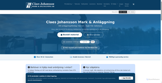 Security scan screenshot of https://cjma.se