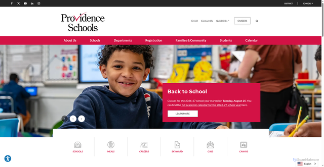 Security scan screenshot of https://www.providenceschools.org/