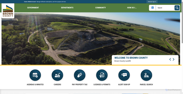 Security scan screenshot of https://browncountymn.gov/