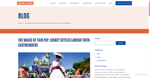 Security scan screenshot of https://www.workingsolutionsnyc.com/blog/disney-fair-pay/