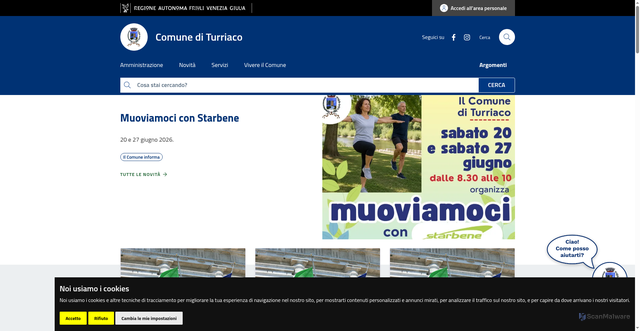Security scan screenshot of https://www.comune.turriaco.go.it