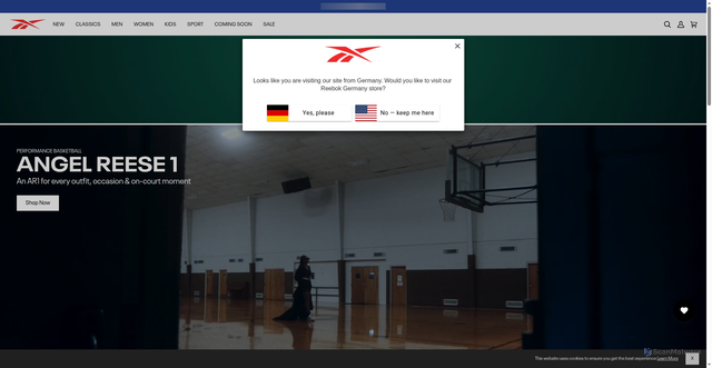 Security scan screenshot of https://reebok.ca