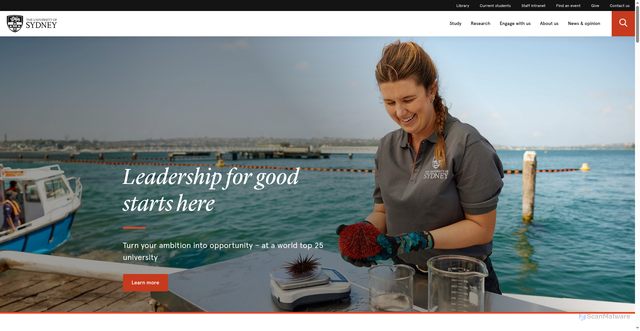 Security scan screenshot of https://sydney.edu.au