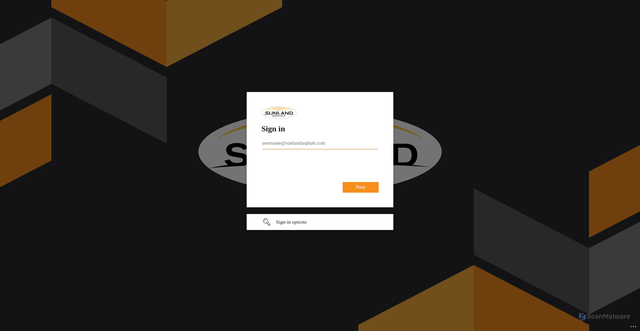Security scan screenshot of https://sunland-my.sharepoint.com