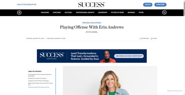 Security scan screenshot of https://www.success.com/erin-andrews-finding-balance-working-mom/