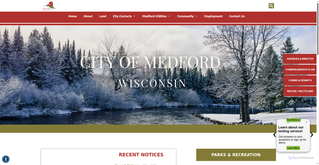 Security scan screenshot of https://medfordwi.gov/