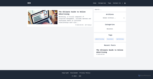 Security scan screenshot of https://xeo.pages.dev/
