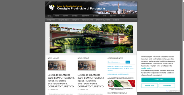 Security scan screenshot of https://www.consulentidellavoropn.it/