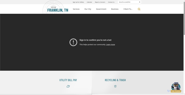 Security scan screenshot of https://www.franklintn.gov/